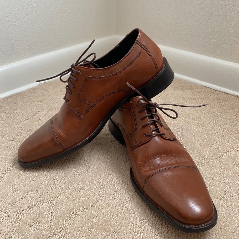 J. Murphy Brown Cap Toe Lace Up Leather Shoes